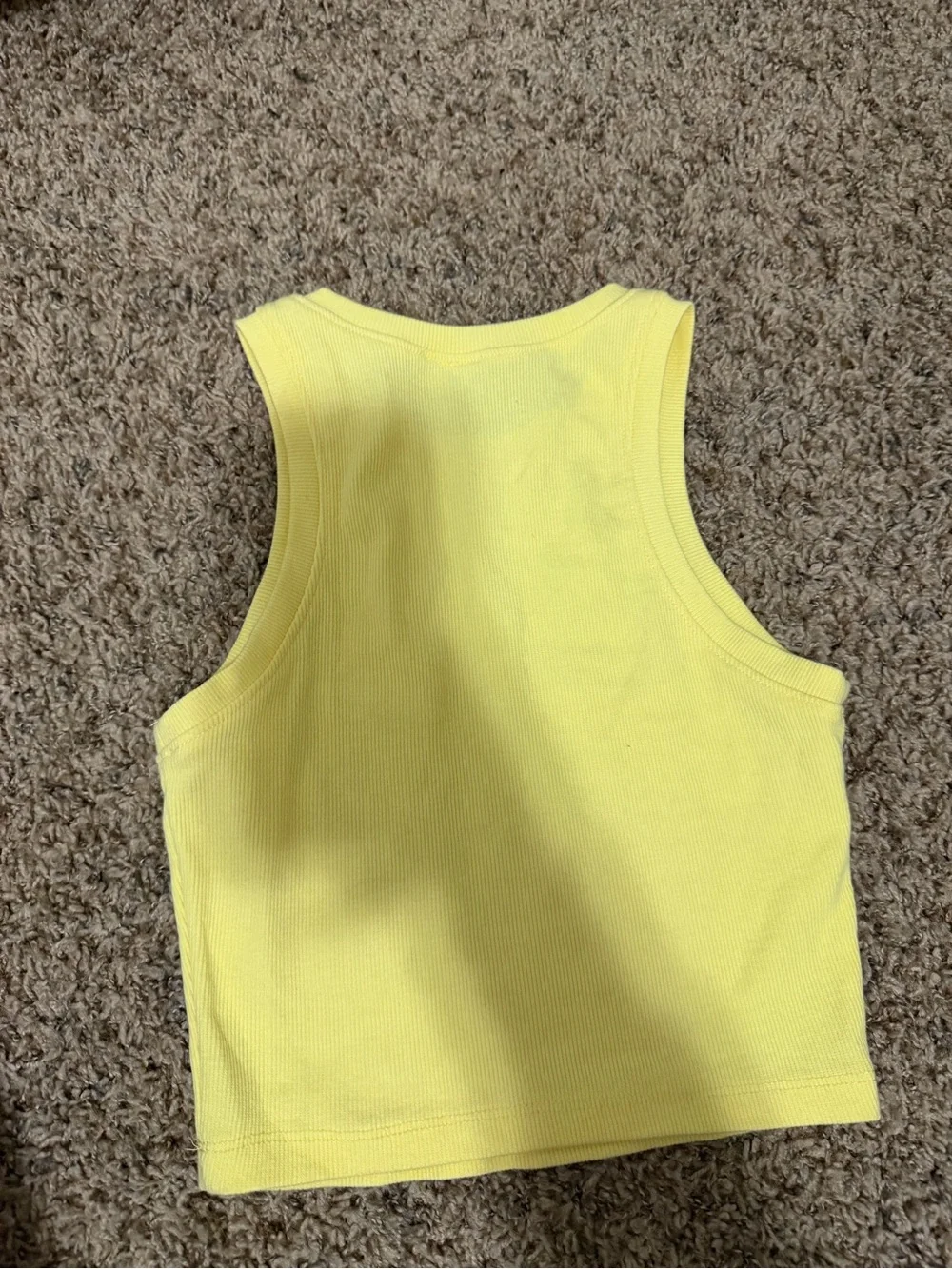 Tilly's Yellow Ribbed Tank Top - Picture 3 of 3
